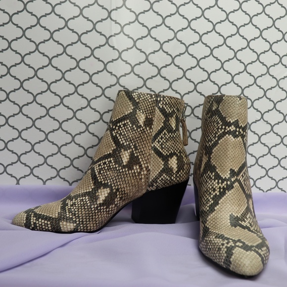 Dolce Vita Shoes - Dolve Vita Snakeskin Booties with Zipper Back